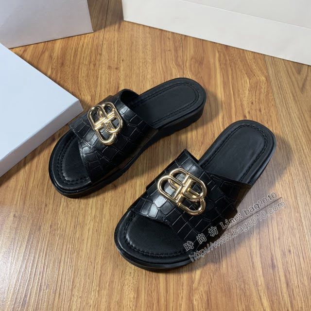 Balenciaga經典款男鞋 巴黎世家頂級版本男士夏季牛皮鞋面涼拖  hdbl1282